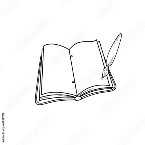 an open notebook. empty space for copying. vector illustration isolated on a white background.