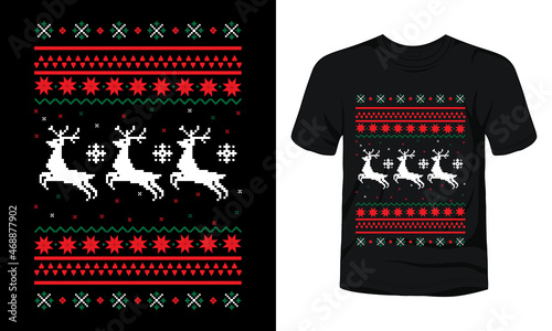 Ugly Christmas pattern sweater design.