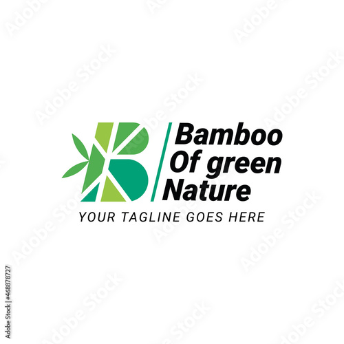 Initial B with bamboo logo design