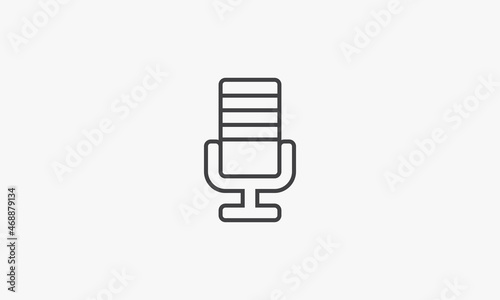 line icon microphone isolated on white background.