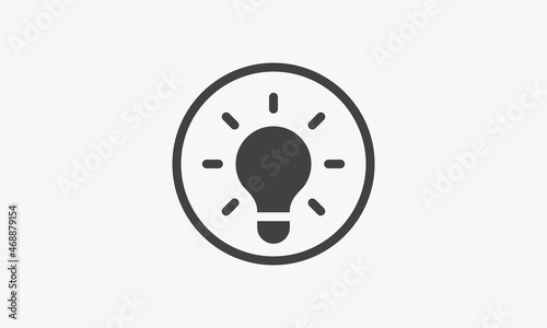 circle line icon lightbulb shine isolated isolated on white background.