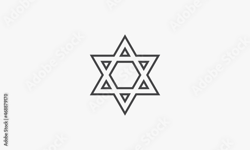 line icon judaism symbol isolated on white background.