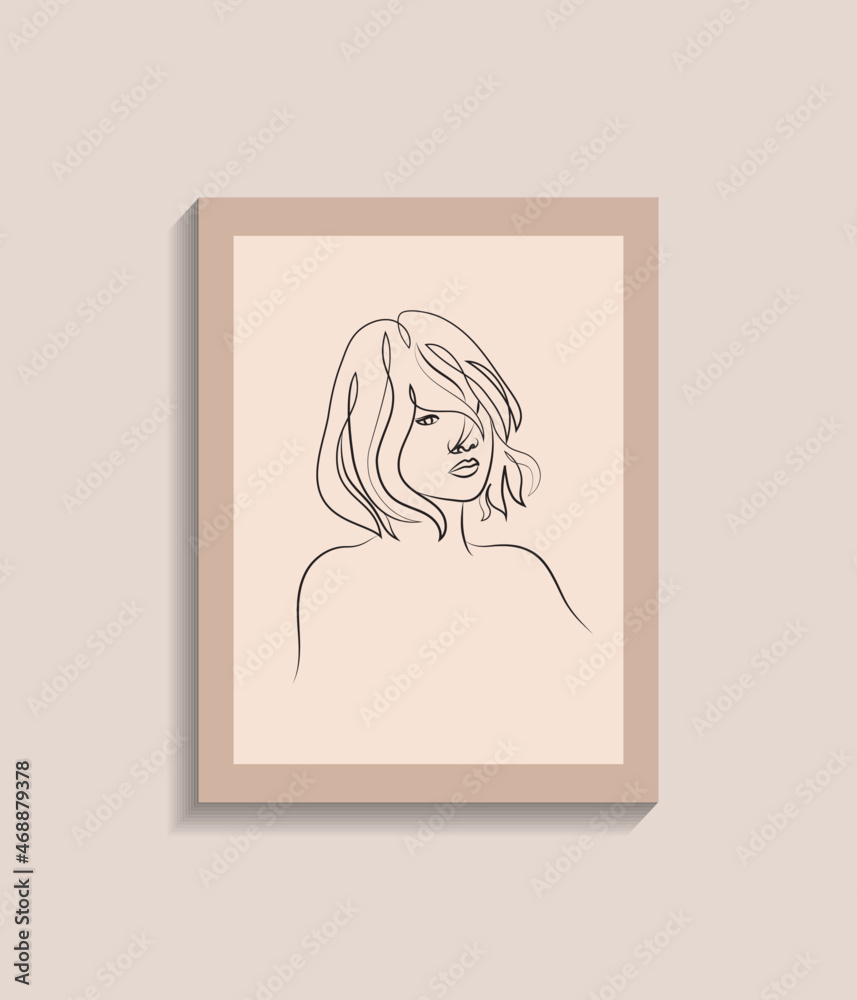 sad girl one line art drawing, editable sad girl one line art drawing, editable
