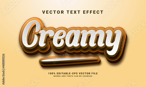 Creamy 3D text effect. Editable text style effect, suitable for sweet food menu with cream theme