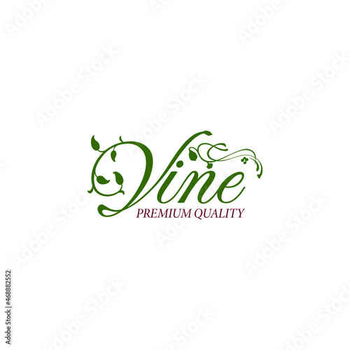 Vine typography with Ivy leaf logo applied for Company logo design Inspiration.