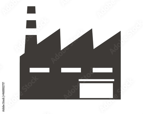 倉庫や工場、トラックやフォークリフトなどのベクターイラスト素材／工場／倉庫／運搬／運送／シンプル／シルエット