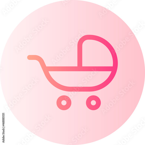 Baby carriage gradient icon