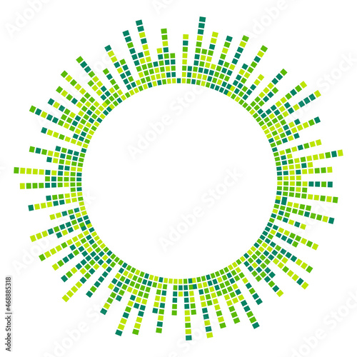 Abstract circular equalizer. Eq round audio soundwaves. Graphic equalizer. Frame. Vector illustration
