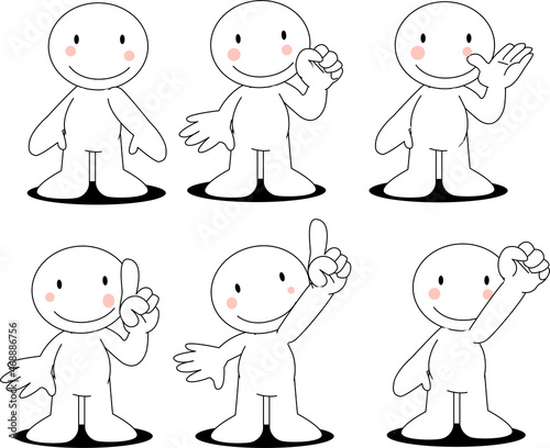 キャラクターの説明や案内ポーズ集6点