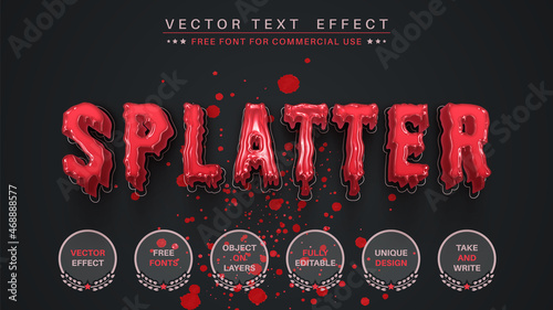 Splatter Blood - Editable Text Effect, Font Style photo