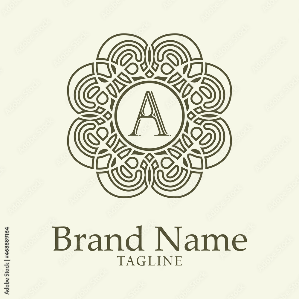 Ornamental luxury letter a logo Ornamental luxury letter a logo