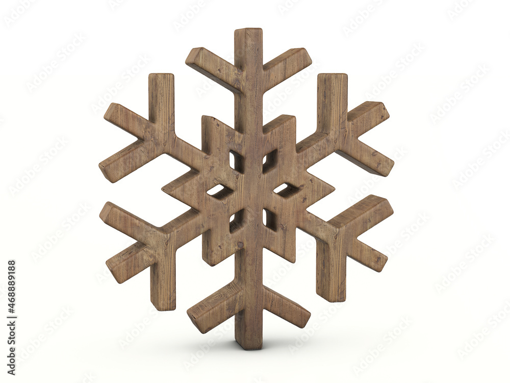 Obraz premium Wood snowflake symbol
