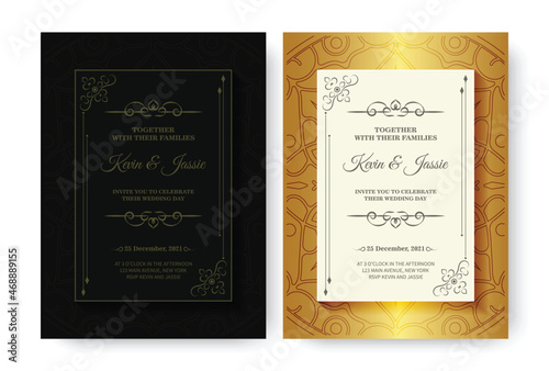 luxury ornament border style invitation