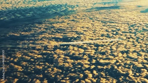 Inversion trail behind the aircraft