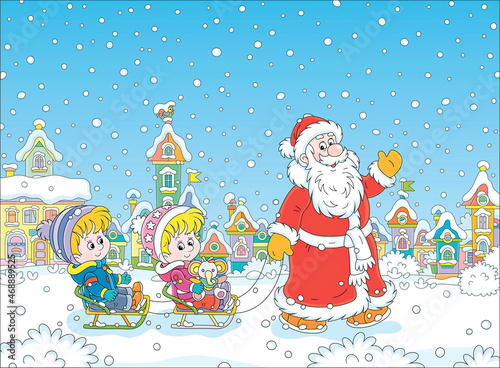 Santa Claus friendly smilin...