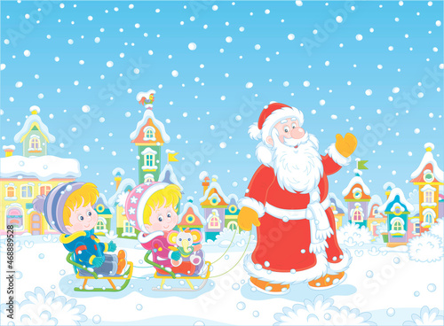 Santa Claus friendly smilin...