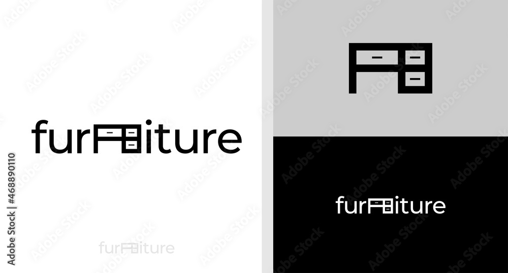 FURNITURE LOGO WORDMARK NEGATIVE SPACE TABLE EDITABLE FURNITURE LOGO WORDMARK NEGATIVE SPACE TABLE EDITABLE