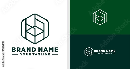 FURNITURE LOGO CHAIR NEGATIVE SPACE HEXAGON LINE EDITABLE