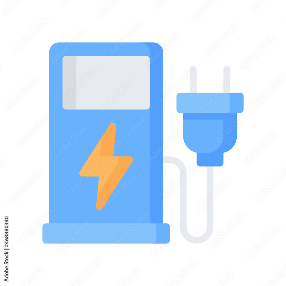 Electric Vehicle Charging Station Icon, Flat style icon vector illustration, Suitable for website, mobile app, print, presentation, infographic and any other project. Electric Vehicle Charging Station Icon, Flat style icon vector illustration, Suitable for website, mobile app, print, presentation, infographic and any other project.