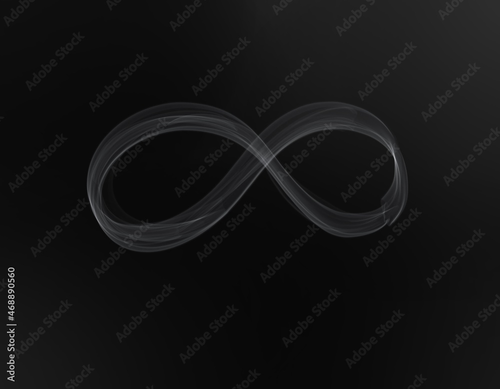 Fototapeta premium realistic infinity shape of smoke isolated on dark background ep01