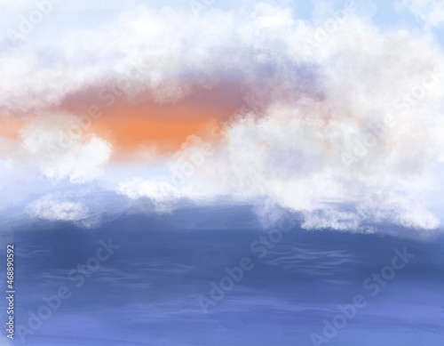 realistic white cloud on sunset background ep06