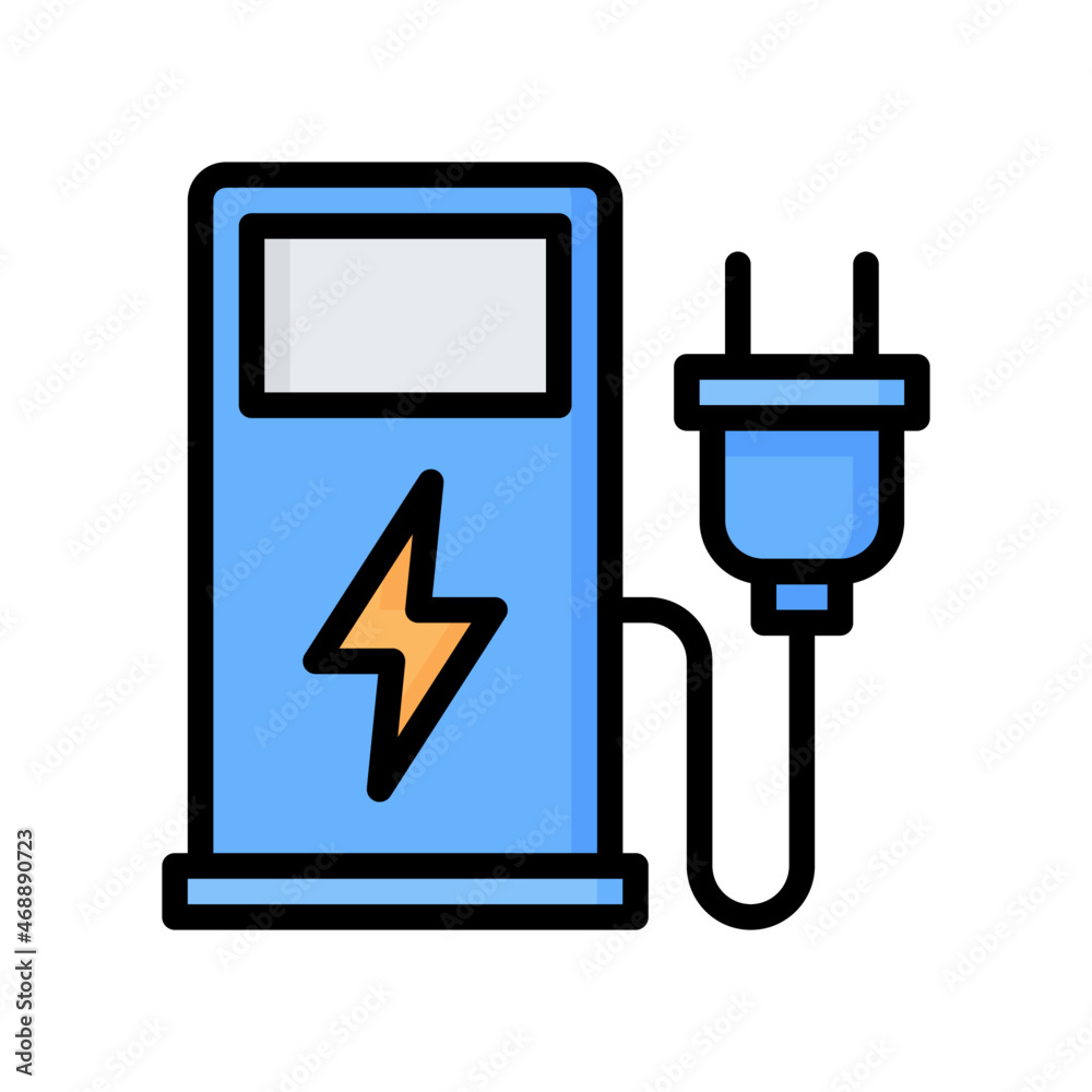Electric Vehicle Charging Station Icon, Filled Line style icon vector illustration, Suitable for website, mobile app, print, presentation, infographic and any other project. Electric Vehicle Charging Station Icon, Filled Line style icon vector illustration, Suitable for website, mobile app, print, presentation, infographic and any other project.