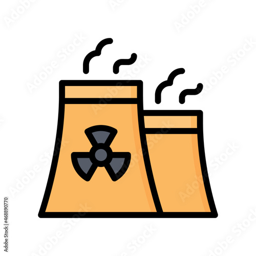 Nuclear Icon, Filled Line style icon vector illustration, Suitable for website, mobile app, print, presentation, infographic and any other project.