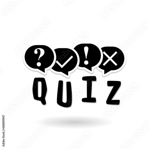 Test quiz logo icon with shadow