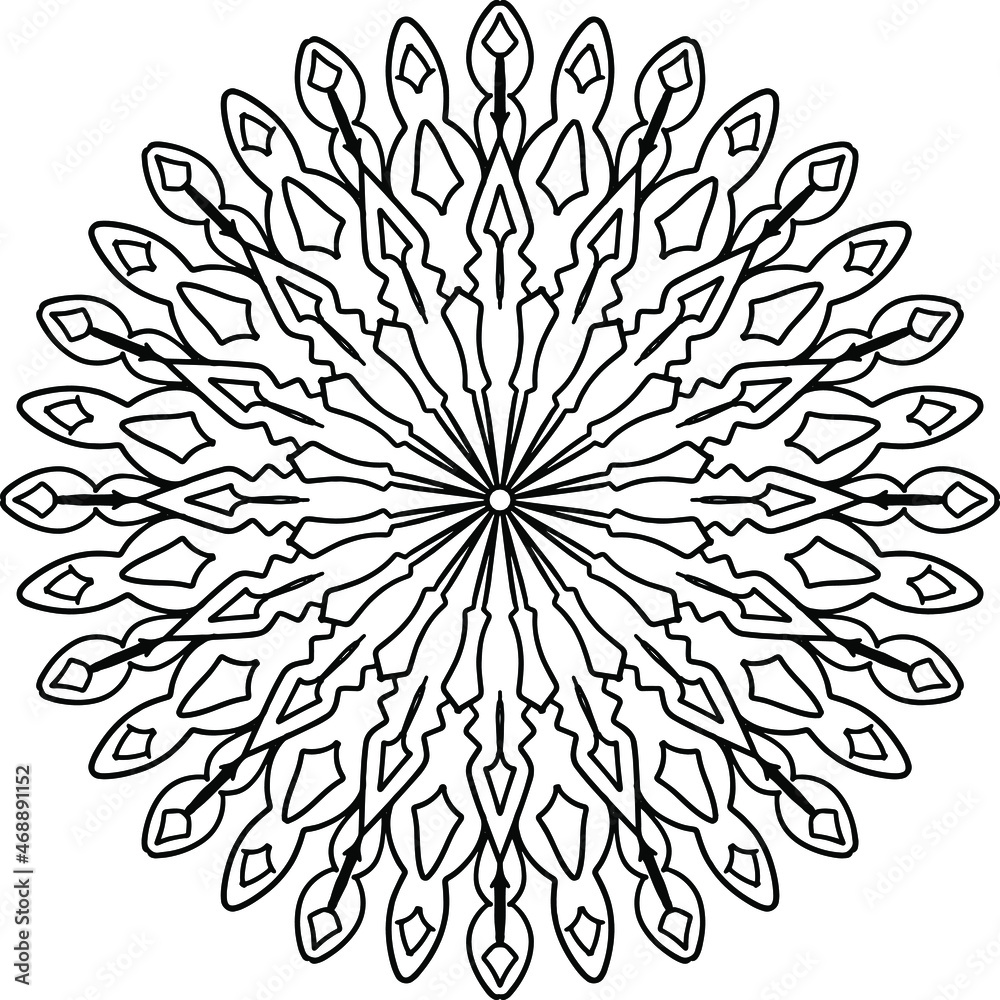 Black and white mandala design, meditation, yoga, icon, vector, illustration, coloring page Black and white mandala design, meditation, yoga, icon, vector, illustration, coloring page