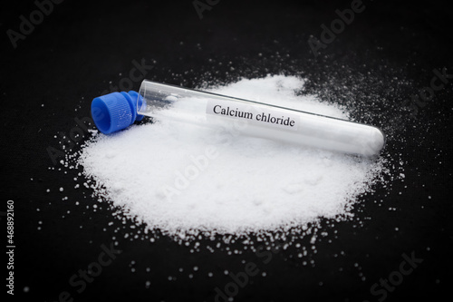 Calcium chloride in test tube photo