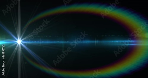 Wallpaper Mural Animation of white light with beam and curved prismatic lens flare on black background Torontodigital.ca