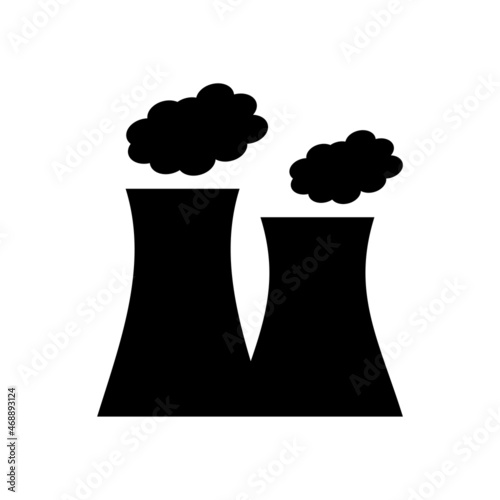 nuclear power plant icon, factory vector, smoke illustration