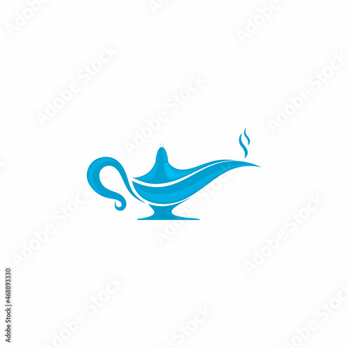 genie lamp design logo concept. lantern lamp logo template. genie aladdin. illustration of a lamp on white
