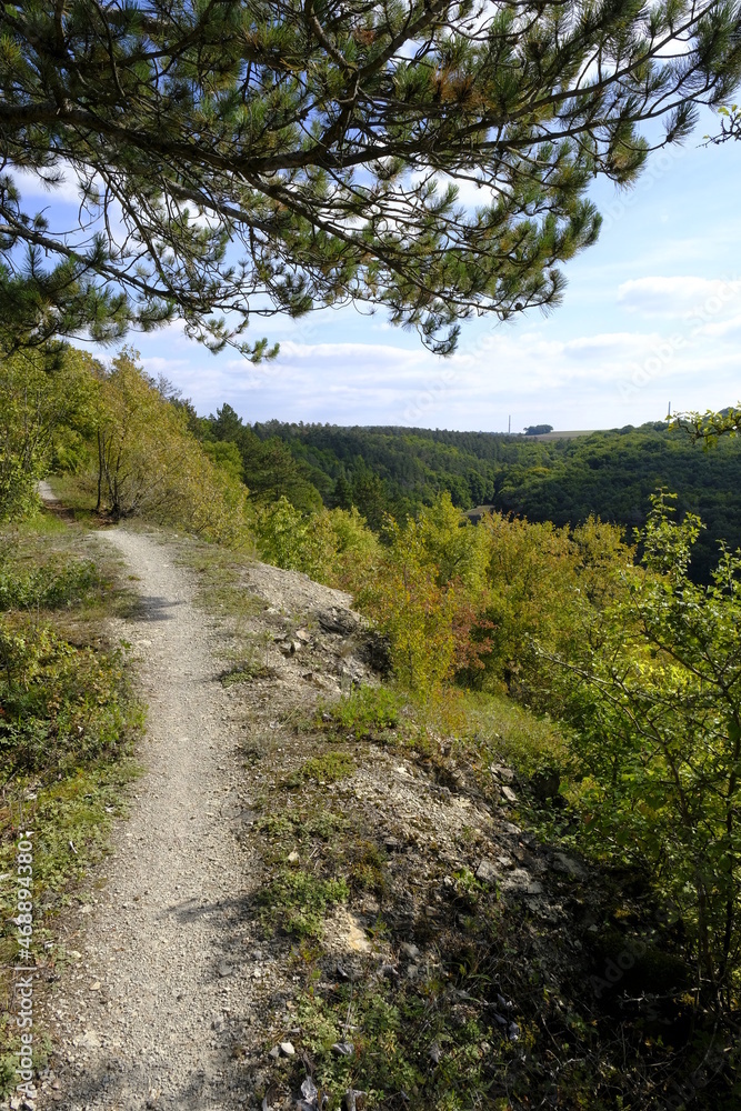 Landschaft im NSG Trockengebiete bei Machtilshausen, Landkreis Bad Kissingen, Unterfranken, Franken, Bayern, Deutschland Landschaft im NSG Trockengebiete bei Machtilshausen, Landkreis Bad Kissingen, Unterfranken, Franken, Bayern, Deutschland