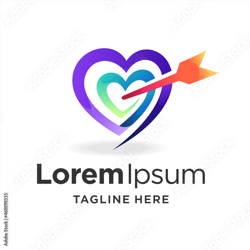 target logo with love concept