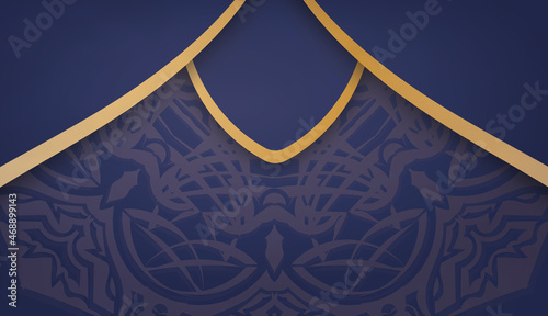 Dark blue background with Indian gold pattern and place under your text
