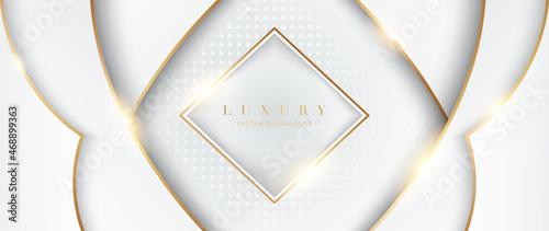 Luxury gold background vector. Abstract white and golden lines background with glow effect. Modern style wallpaper for poster, ads, sale banner, business presentation and packaging design. photo