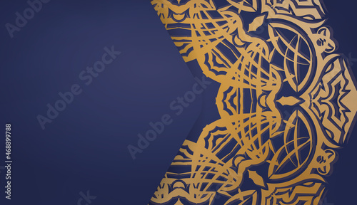Dark blue banner with abstract gold pattern and place under your text