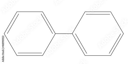 Chemical structure formula of biphenyl photo