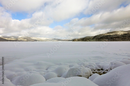 Akan lake in winter season in Hokkaido, Japan