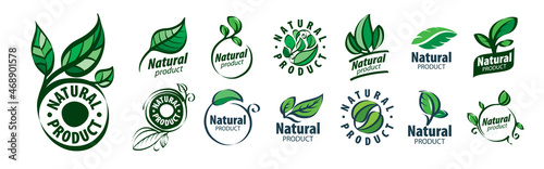 Set of vector icons Natural product on a white background