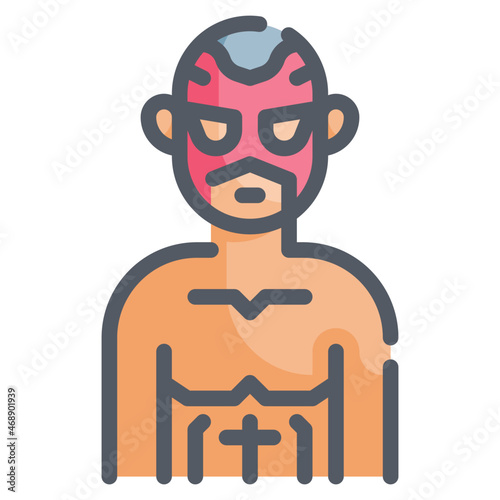 wrestler line icon