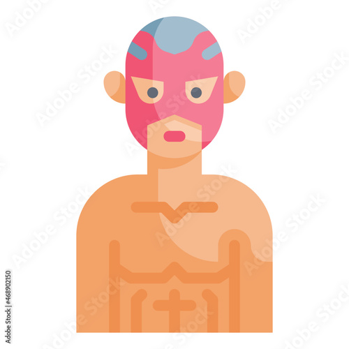 wrestler flat icon
