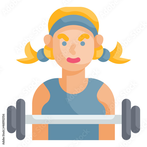 weightlifting flat icon