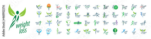 Set of vector Weight Loss logos on a white background