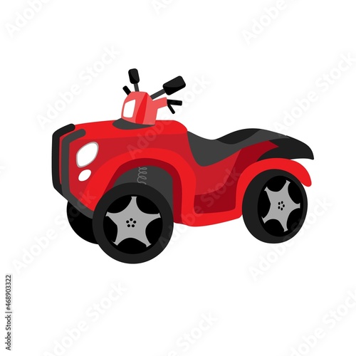 Quad bike. motorcycle in flat style