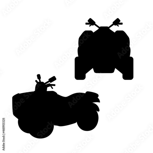 Black silhouette of a quad.  Vector illustration. Icon ATV