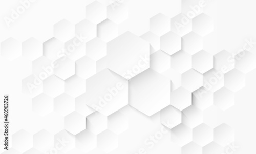 Abstract . Hexagon white background ,light and shadow. Vector.