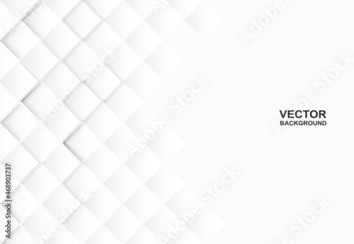Abstract . Embossed square white background ,light and shadow . Vector.