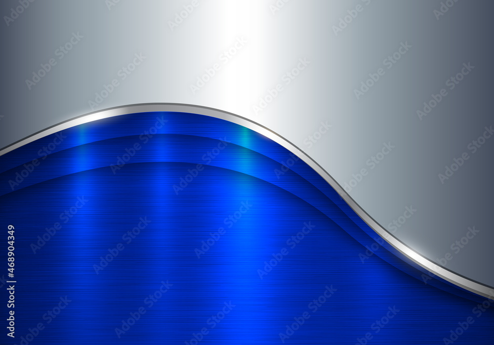 Silver blue metallic background, sheet metal texture vector